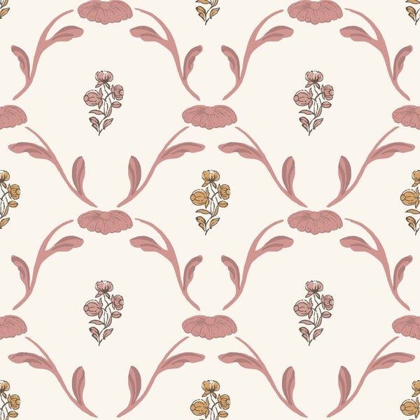 Duro Tapete Blumen Terrakotta - 53 cm x 10.05 m - 661171