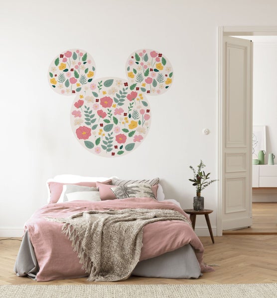 Disney Wandtattoo Mickey Mouse Rosa, Grün und Gelb - 127 x 127 cm - 612717