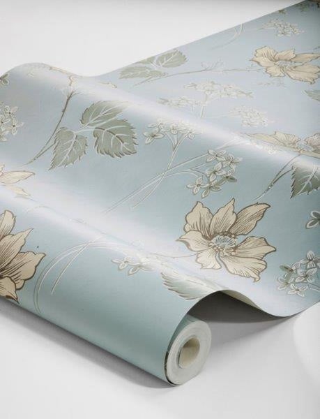 Borastapeter Tapete Blumen Graublau - 53 cm x 10.05 m - 660834