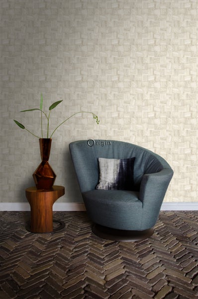 Origin Wallcoverings Tapete quadratische Holzstücke Beige - 53 cm x 10.05 m - 347517