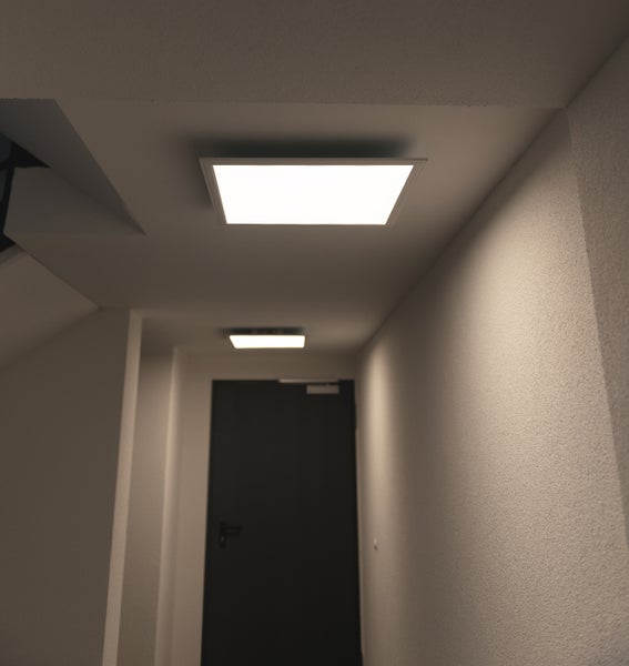 LED Aufbaupanel NICOLA, Aufbauleuchte aus Metall und Kunststoff mit fest verbauten LEDs in neutralweiß, Panel für Innenräume 45 x 45 cm