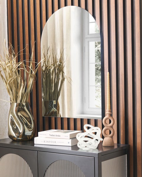 Technische Zeichnung eines Bogens mit den Maßen 75 cm Höhe, 50 cm Breite und 1 cm Dicke