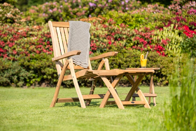 Fußhocker Teakholz Pisa Gartenhocker Blumenhocker 47 x 49 cm klappbar auch als Beistelltisch