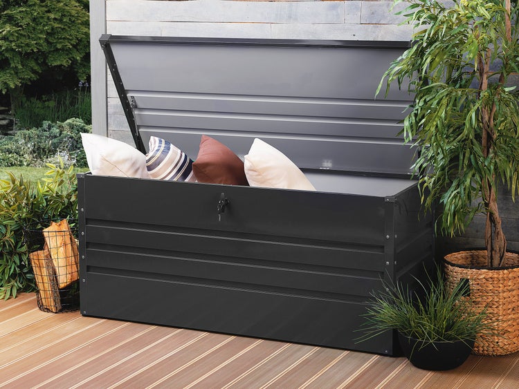 Aufbewahrungsbox CEBROSA Metall 132 cm 62 cm Graphitgrau