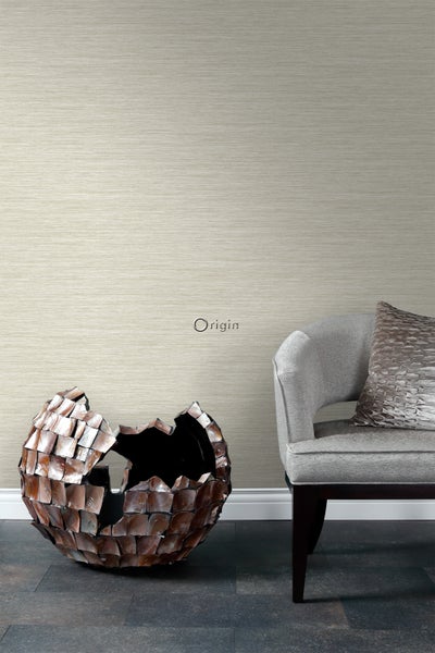 Origin Wallcoverings Tapete Gewebeoptik Hellbeige - 53 cm x 10.05 m - 347651