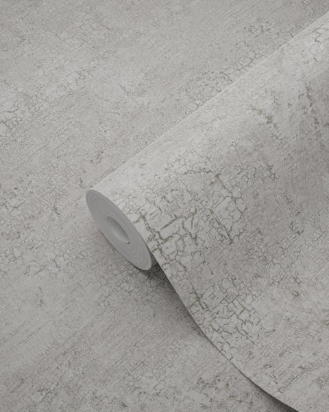 Origin Wallcoverings Tapete Naturstein mit Craquelé-Effekt Hellgrau - 53 cm x 10.05 m - 347565