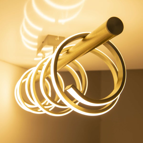 LED Deckenleuchte BELLEZA, moderne Deckenlampe aus Metall und Kunststoff in Nickel matt und  Weiß, mit fest verbauten LEDs, 100cm lang. Die ideale Beleuchtung für Wohnzimmer, Esszimmer oder Küche.