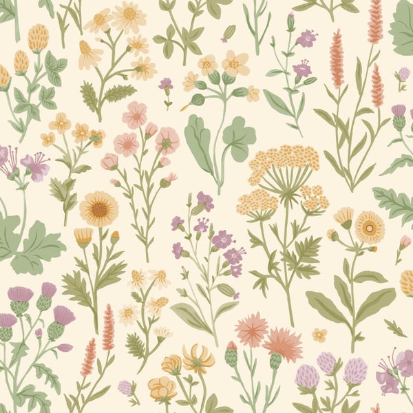 Sanders und Sanders Tapete Feldblumen Gelb und Grün - 50 x 900 cm - 935378