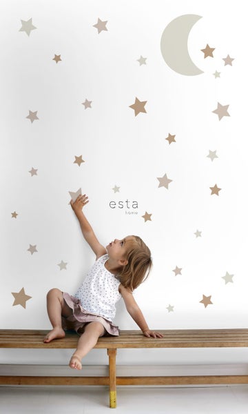 ESTAhome Wandtattoo Sternenhimmel Sandbraun und Terrakotta - 47.5 x 66 cm - 156110