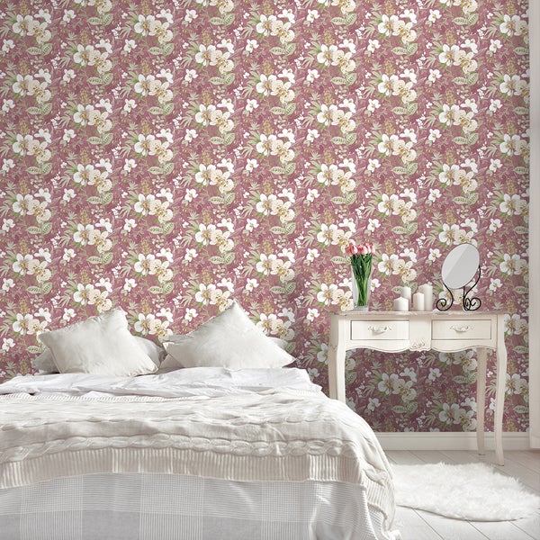 Sanders und Sanders Tapete Blumen Altrosa - 53 cm x 10 m - 640392