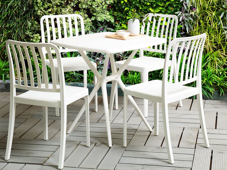 Gartenmöbel Set 4-Sitzer SERSALE Weiß