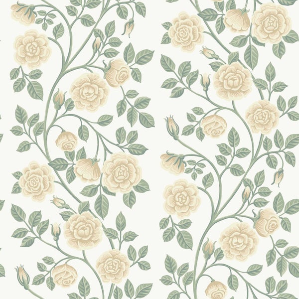 Borastapeter Tapete Blumen Grün und Beige - 53 cm x 10.05 m - 662684