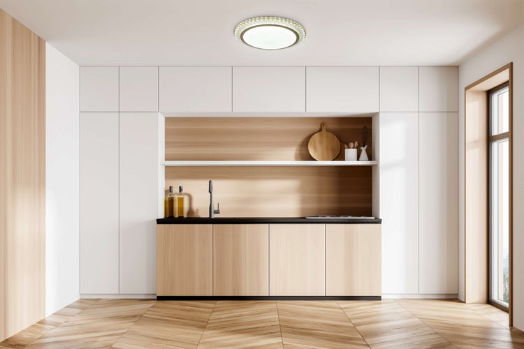 Tischleuchte mit Stoffschirm