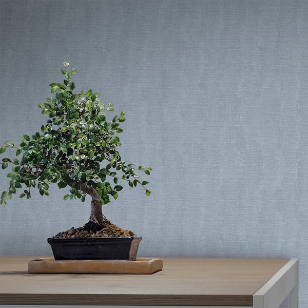 Sanders und Sanders Tapete Leinen-Optik Graublau - 53 cm x 10 m - 640426