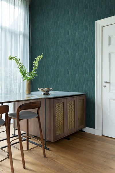 Origin Wallcoverings Tapete 3D Holzoptik Petrolblau - 50 x 900 cm - 347871