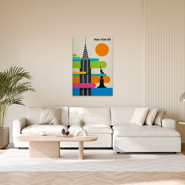 Dekoratives Wandbild mit New York Motiv im Wohnzimmer