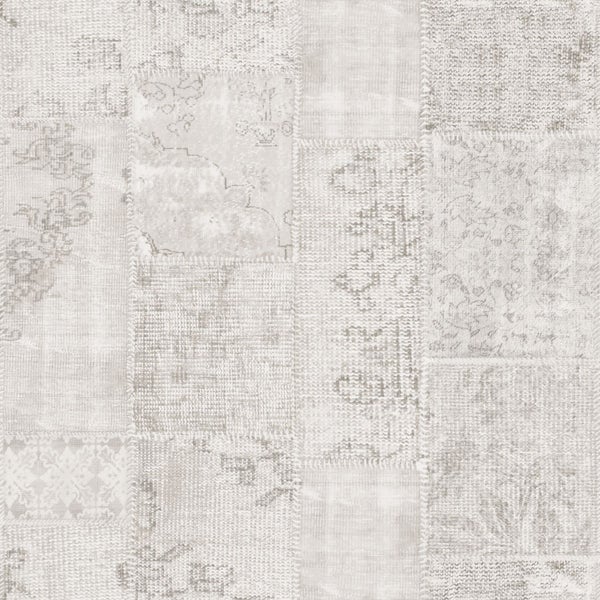 Sanders und Sanders Tapete Kelim-Patchwork Hellgrau - 53 cm x 10,05 m - 935263