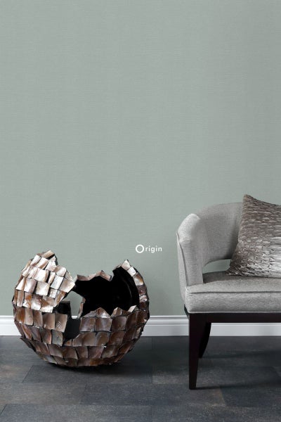 Origin Wallcoverings Tapete Metall-Optik Lagunengrün - 53 cm x 10.05 m - 347601