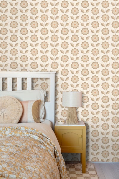 ESTAhome Tapete Blumen Beige - 50 x 900 cm - 130976
