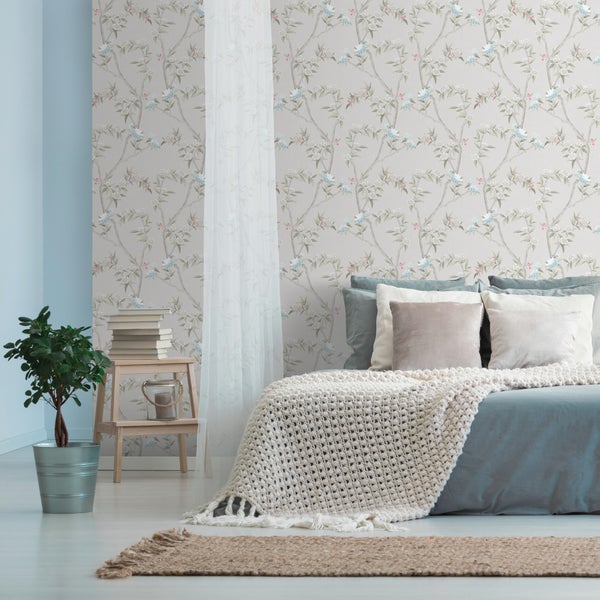 Sanders und Sanders Tapete Blumen Grau - 53 cm x 10 m - 640163