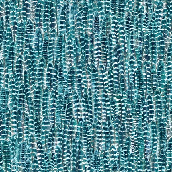 Origin Wallcoverings Tapete Federn Meeresgrün - 53 cm x 10.05 m - 347393