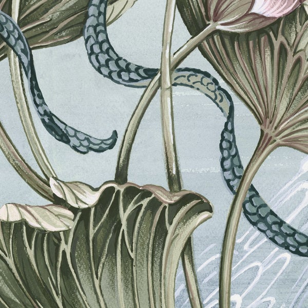 Detailansicht von Lotuspflanzen-Motiven