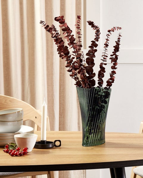 Blumenvase MARPISSA Glas 26 cm Dunkelgrün