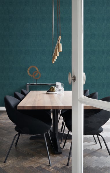 Origin Wallcoverings Tapete Origami-Muster Dunkelblau - 53 cm x 10.05 m - 347860