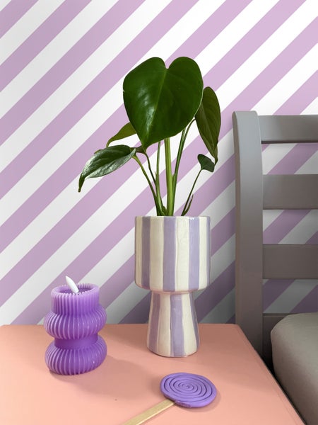 ESTAhome Tapete Streifen Violett und Weiß - 53 cm x 10.05 m - 139952
