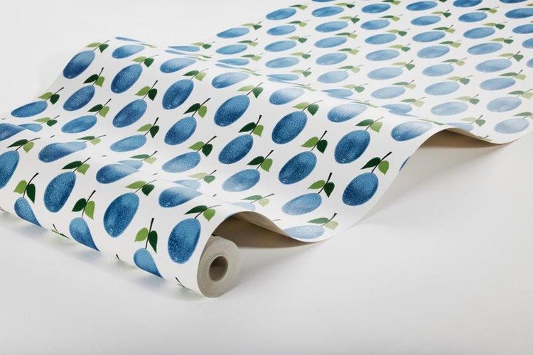Borastapeter Tapete Obst Graublau - 53 cm x 10.05 m - 660745
