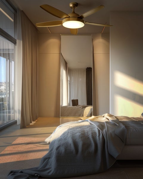 Deckenventilator mit Licht GOSHAABA mit Fernbedienung Messing