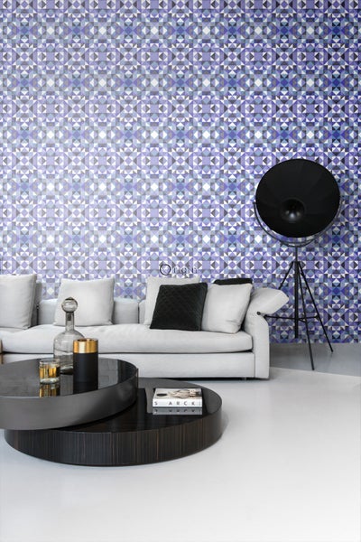 Origin Wallcoverings Tapete kubistisches Muster Lila - 53 cm x 10.05 m - 346910