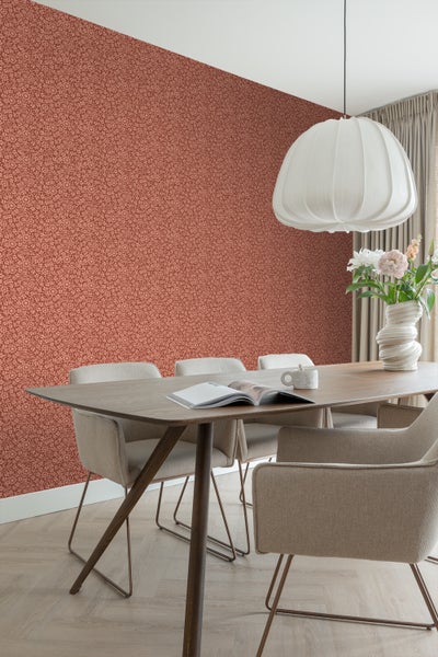 ESTAhome Tapete Blumen Terrakotta - 50 x 900 cm - 131671