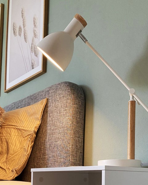 Schreibtischlampe PECKOS verstellbar Metall Weiß