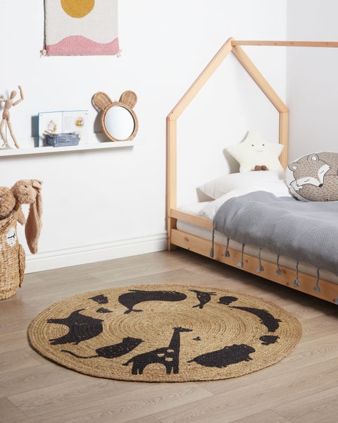 Kinderteppich EARTH Beige ø 120 cm Jute