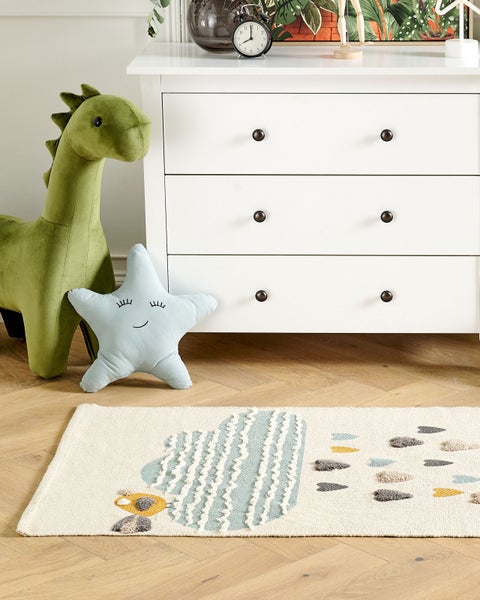 Kinderteppich BLANG Beige 80 x 150 cm Baumwolle
