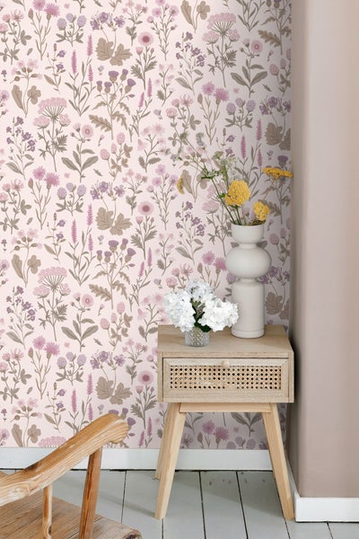 Sanders und Sanders Tapete Feldblumen Violett - 50 x 900 cm - 935377