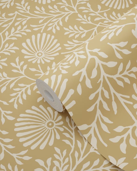 ESTAhome Tapete Blumenmuster Beige - 50 x 900 cm - 131513
