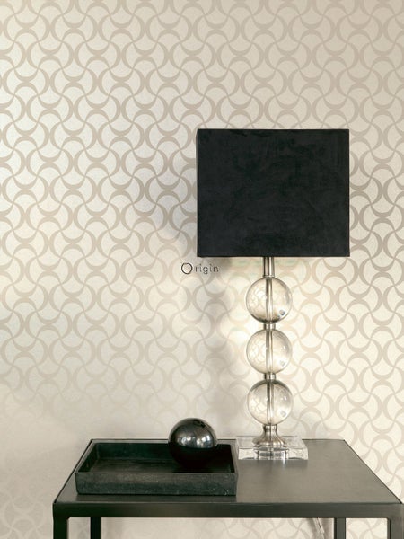 Origin Wallcoverings Tapete grafisches Muster Silber - 53 cm x 10.05 m - 345739