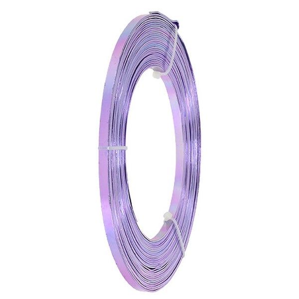 Flacher lila Aluminiumdraht auf Rolle für floristische Dekorationen und Bastelprojekte.