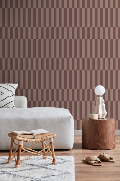 ESTAhome Tapete Streifen Braun - 53 cm x 10.05 m - 131215