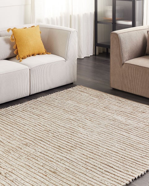 Teppich BARKHAN Beige 300 x 400 cm Baumwolle
