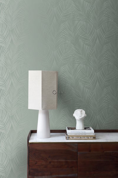 Origin Wallcoverings Tapete Palmenblätter Graugrün - 53 cm x 10.05 m - 347709