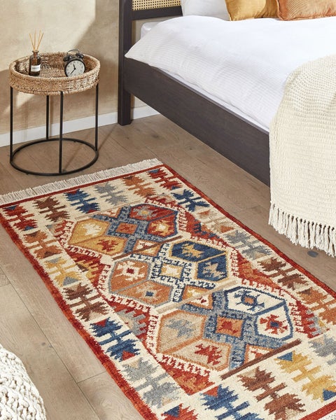 Teppich VANASHEN Bunt 80 x 150 cm Wolle Kelim
