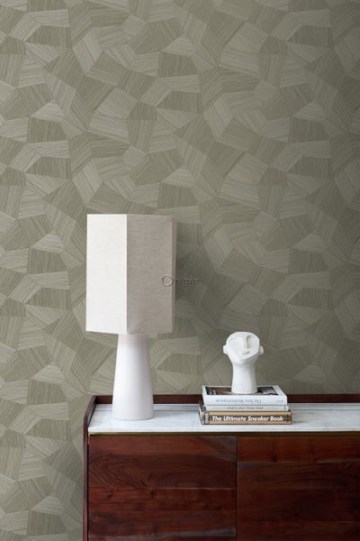 Origin Wallcoverings Tapete 3D-Muster Khakigrau - 53 cm x 10.05 m - 347821