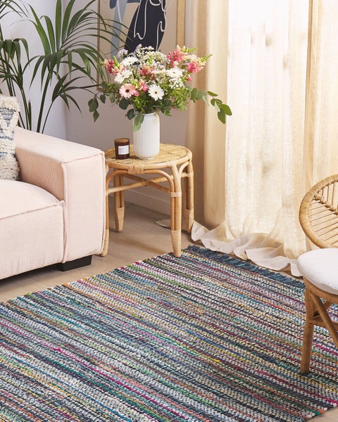 Teppich BESNI Blau 160 x 230 cm Baumwolle