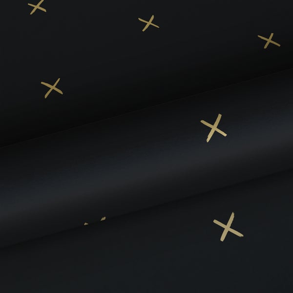 ESTAhome Tapete grafisches Motiv Schwarz und Gold - 53 cm x 10.05 m - 139130