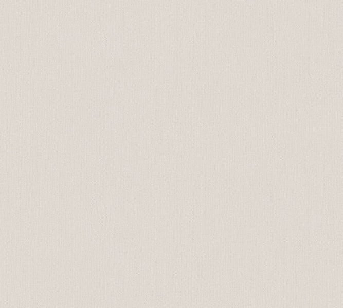 Detailansicht einer hellen, gewebten Textiltapete.