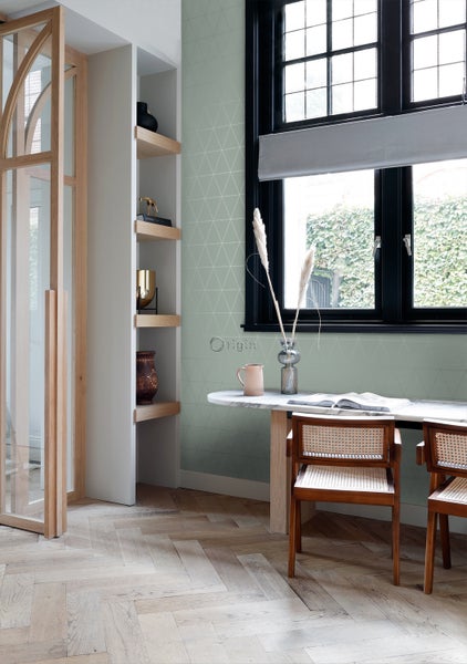 Origin Wallcoverings Tapete grafische Dreiecke Graugrün - 0,53 x 10,05 m - 347714
