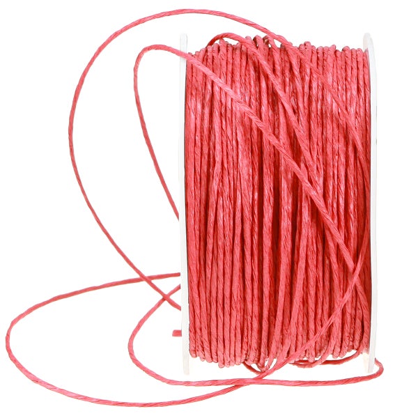 Rote Papierkordel auf einer weißen Spule.
